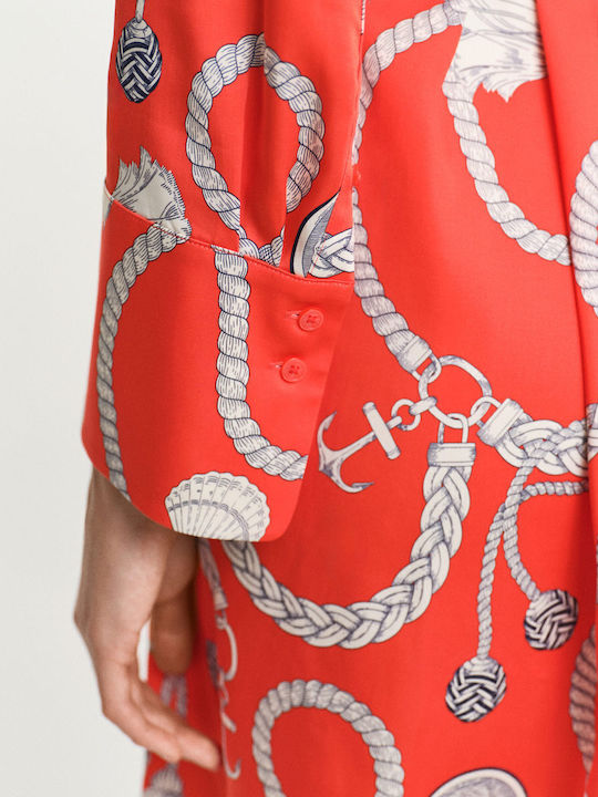 Summer Mini Shirt Dress Orange