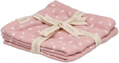 Set de 2 bavete muselină Frunze Roz Tutete
