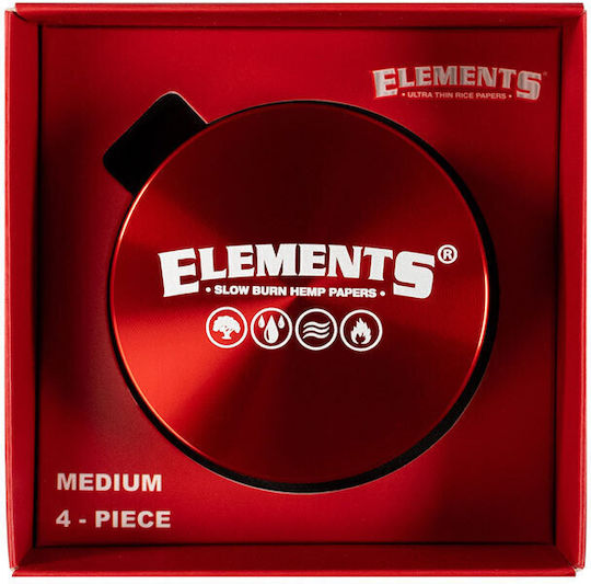Elements Grinder Τρίφτης Κόκκινο Medium 55mm Aluminium 4 Parts