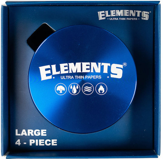 Râșniță Elements Albastră Mare 61mm Aluminiu 4 Părți