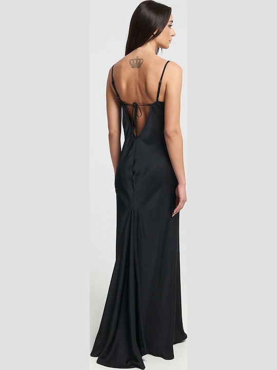 Maxi Rochie de Seară din Satin Negru
