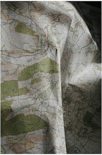 Πίνακας Folded Topographic Map Διπλωμένος Τοπογραφικός Χάρτης 70x100