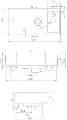 Cerastyle Επικαθήμενος Νιπτήρας Πορσελάνης 50x25x15cm Λευκό