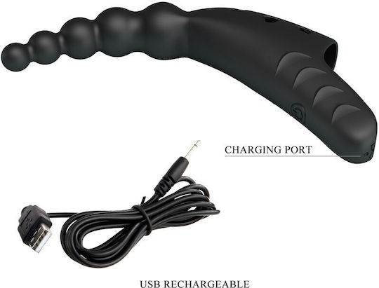 Pretty Love Silicone Vibrator Finger 10cm Black