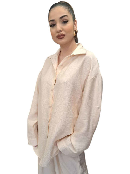 Damen Ecru Set mit Hose mit Gummizug