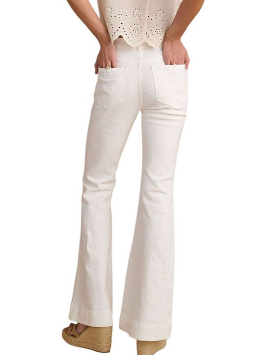 Γυναικείο Jean Παντελόνι Καμπάνα Off White