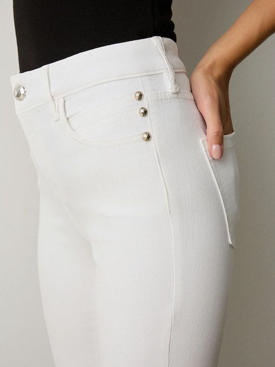 Selena Γυναικείο Jean Παντελόνι σε Skinny Εφαρμογή Λευκό