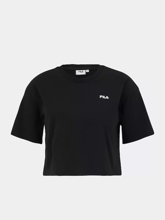 Γυναικείο Αθλητικό Crop T-shirt Μαύρο
