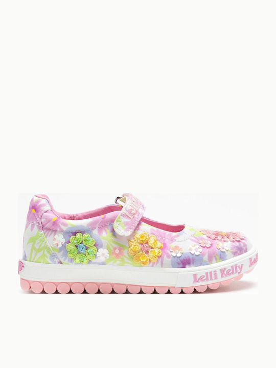 Kids Leather Ballerinas Elosie with Hoop & Loop Closure Multicolour