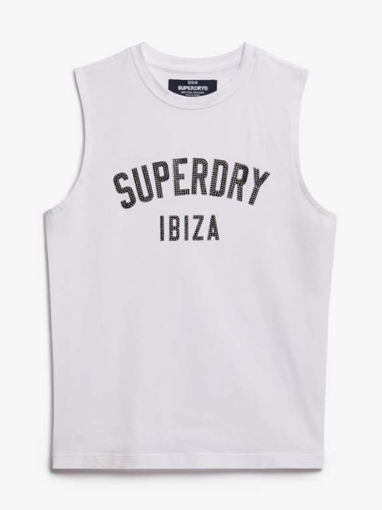 'sport Luxe' Women's Blouse Cotton Sleeveless White