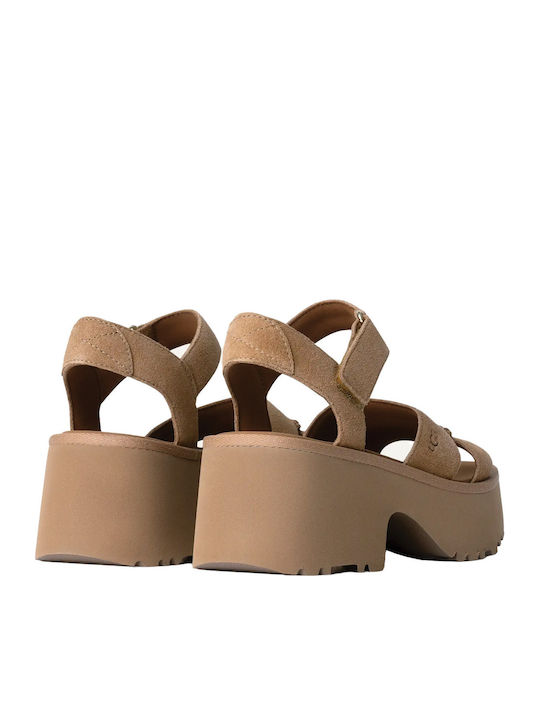 New Heights Ankle Strap Sandal Suede Sandals MUSTARD SEED
