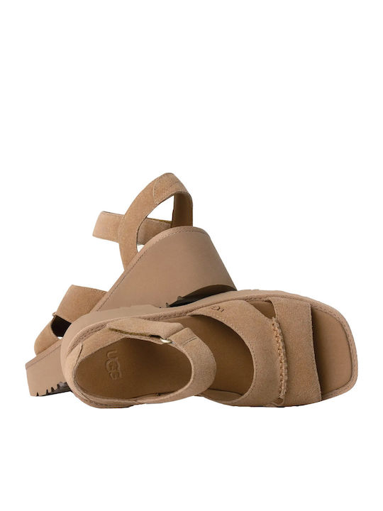 New Heights Ankle Strap Sandal Suede Sandals MUSTARD SEED