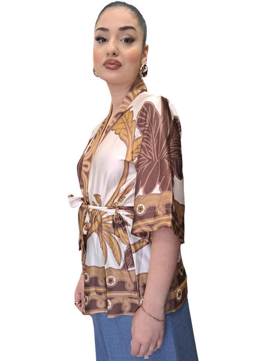 Mânecă lungă Femei Cămașă Multicolored, Gold