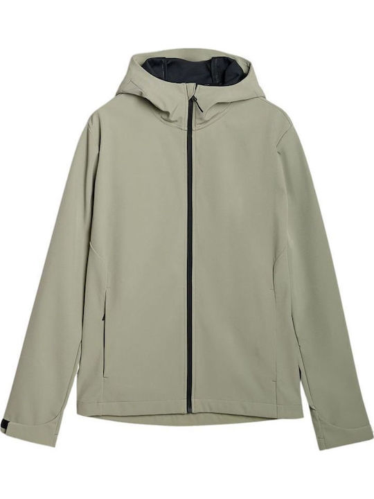 Softshell Winter Jacket Softshell Waterproof and Windproof Green