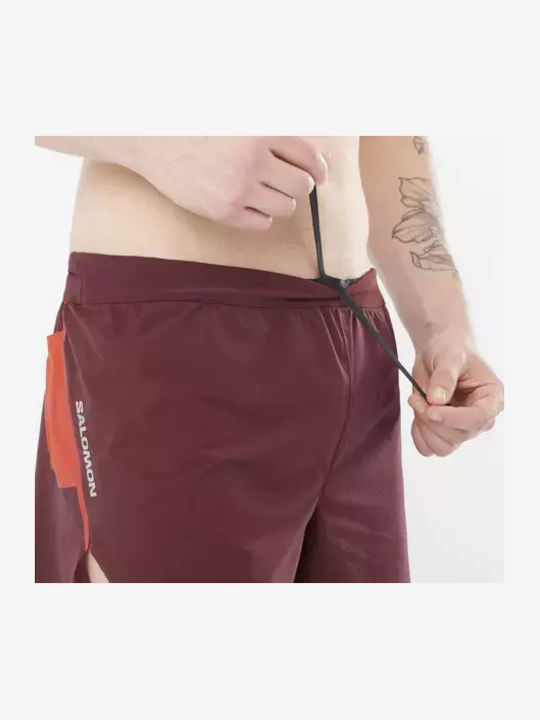 S Lab Αθλητική Ανδρική Βερμούδα Decadent Chocolate, Fiery Red