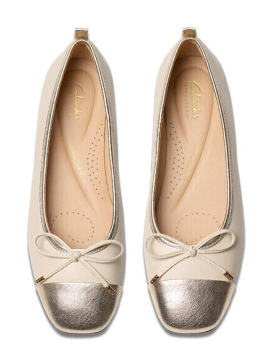 Leather Ballerinas Court Beige
