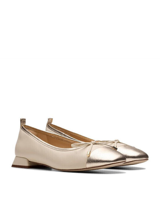 Leather Ballerinas Court Beige