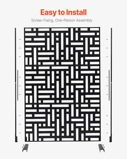 Vevor Metal Fence Panel in Black Color 1.93x1.19m