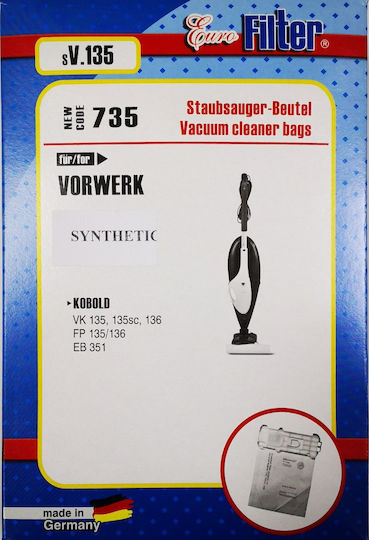 Euro Filter Σακούλες Σκούπας 5τμχ Συμβατή με Σκούπα Vorwerk