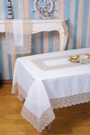 Liolios Home Qz1600053 με Κέντημα Cappuccino 85x85εκ.