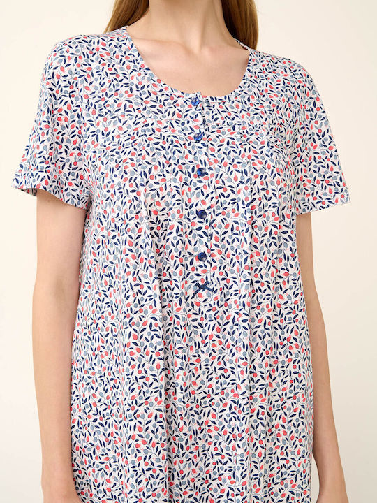 Vamp Summer Women's Nightdress Blue Peony