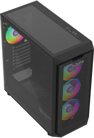 Aqirys Wezen PRO Gaming Middle Tower Carcasă Calculator cu Fereastră Laterală și Iluminare RGB Negru
