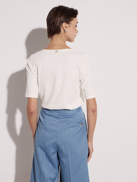 Damen Bluse Kurzärmelig Weiß