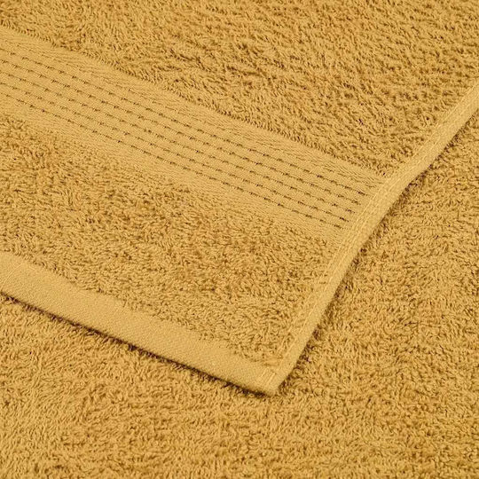 vidaXL Bath Towel 100x150cm Gold 2 Pieces Weight 360g/m²