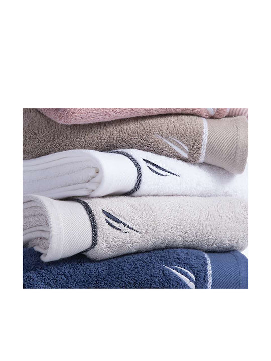 Nef-Nef Homeware Facecloth Nautica Coast 50x90cm Gray Weight 600gr/m²