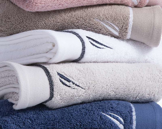 Nef-Nef Homeware Facecloth Nautica Coast 50x90cm Gray Weight 600gr/m²