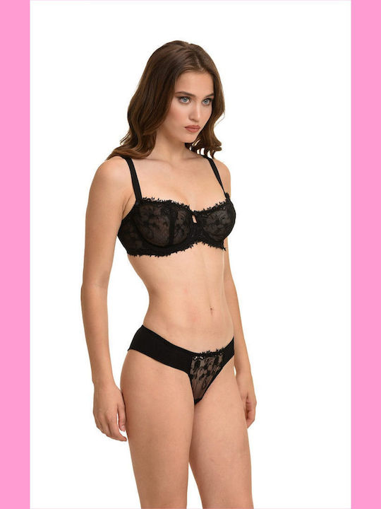 Balconette Push Up Balconette Bra Underwire Black