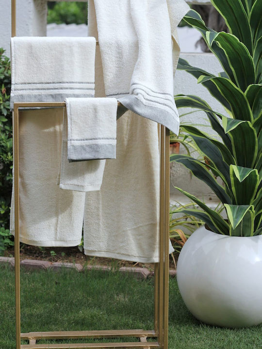 Liolios Home Bath Towel Set 3pcs Kitkat Grey Weight 500gr/m²