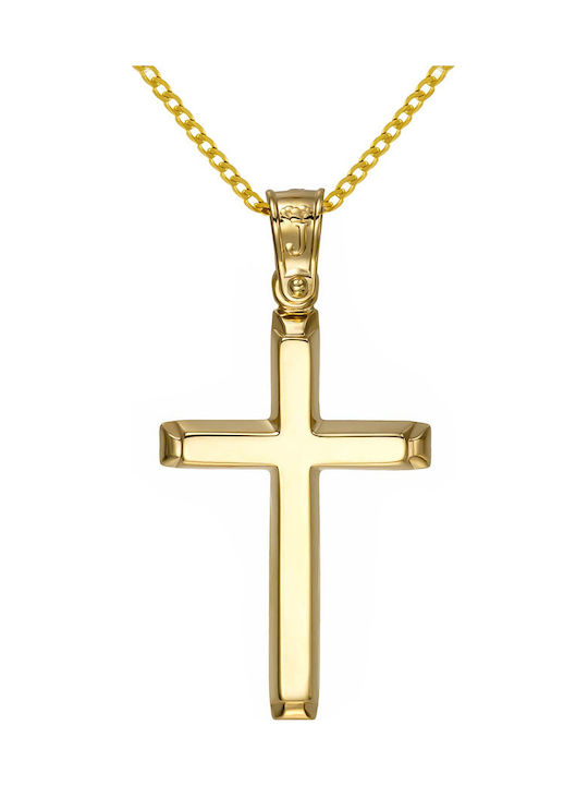Papoulidis Jewellery Men's Gold Cross 14K Double Sided