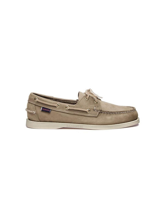 Sebago Portland Leather Women's Moccasins in Beige Color
