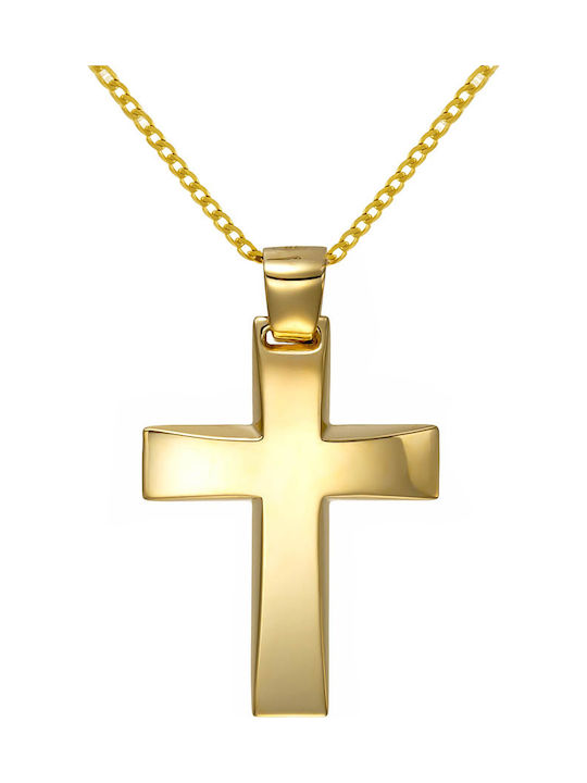 Papoulidis Jewellery Men's Gold Cross 14K Double Sided