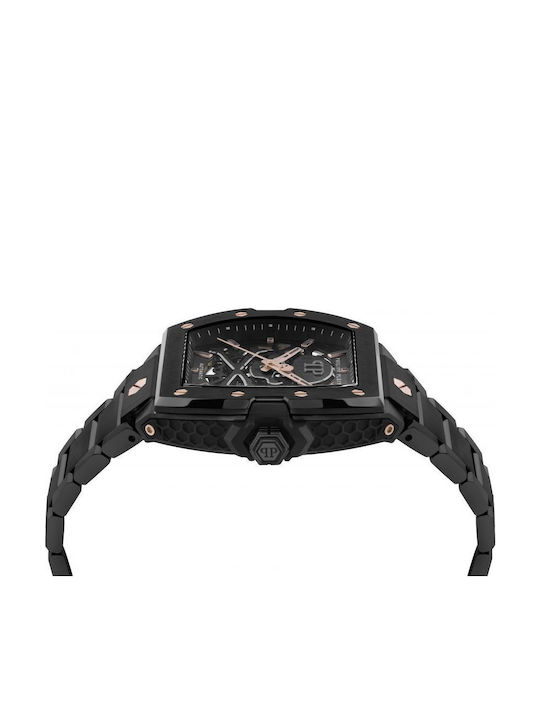 Philipp Plein Skeleton Men's Watch Automatic with Black Metal Bracelet