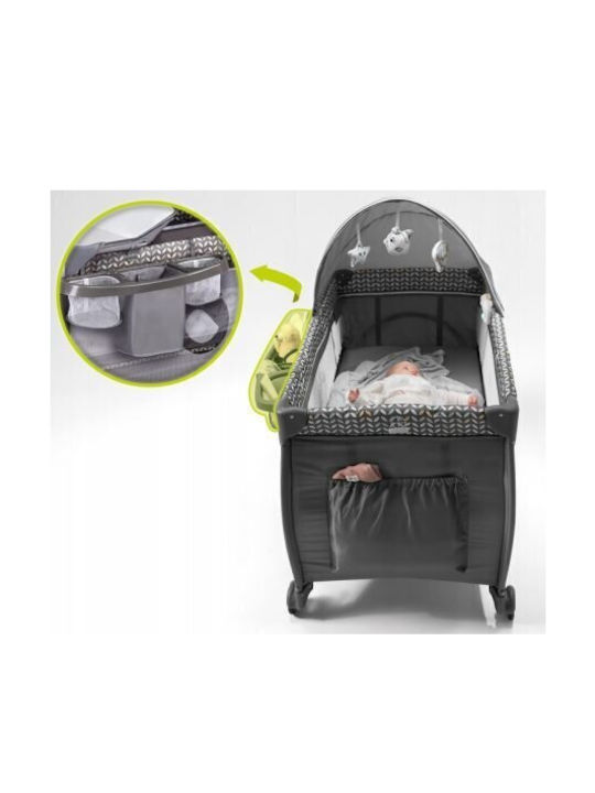 Lionelo Sven Plus Playpen 2 Levels with Changing Table & Mattress Beige Olive 127x65cm