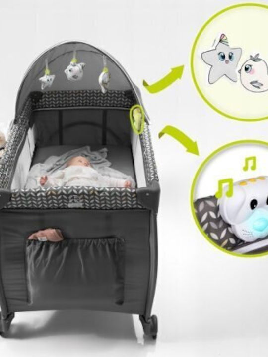 Lionelo Sven Plus Playpen 2 Levels with Changing Table & Mattress Beige Olive 127x65cm