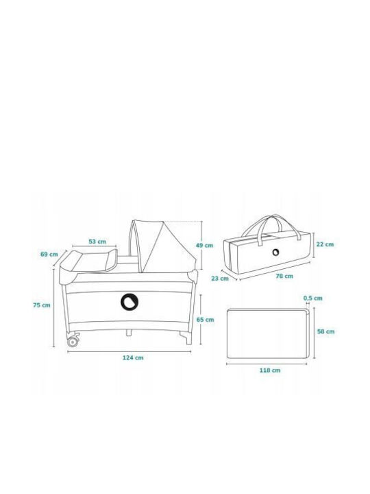 Lionelo Sven Plus Playpen 2 Levels with Changing Table & Mattress Beige Olive 127x65cm