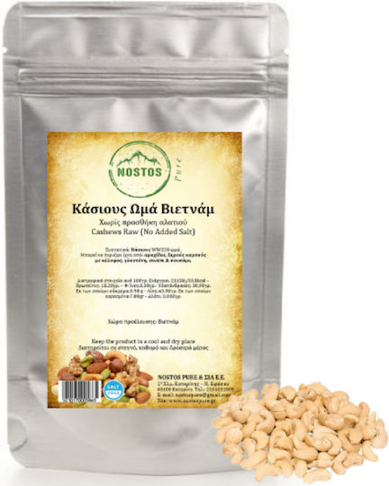 Nostos Pure Raw Unsalted Cashews 250gr