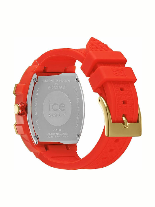Ice Γυναικείο Ρολόι 36mm Μπαταρίας με Κόκκινο Καουτσούκ Λουράκι