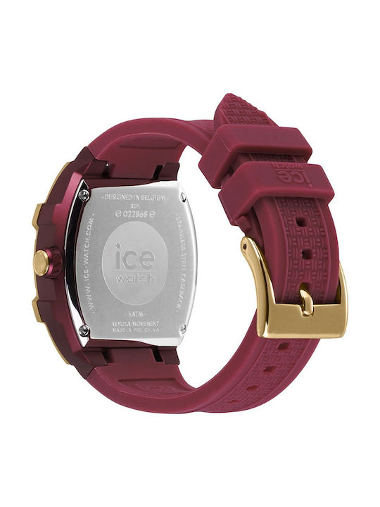 Ice Ceas de Damă cu Burgundy Curea din Cauciuc