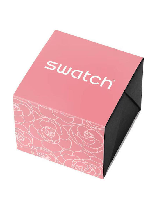 Swatch Swatch Γυναικείο Ρολόι 33mm Μπαταρίας με Ροζ Δερμάτινο Λουράκι
