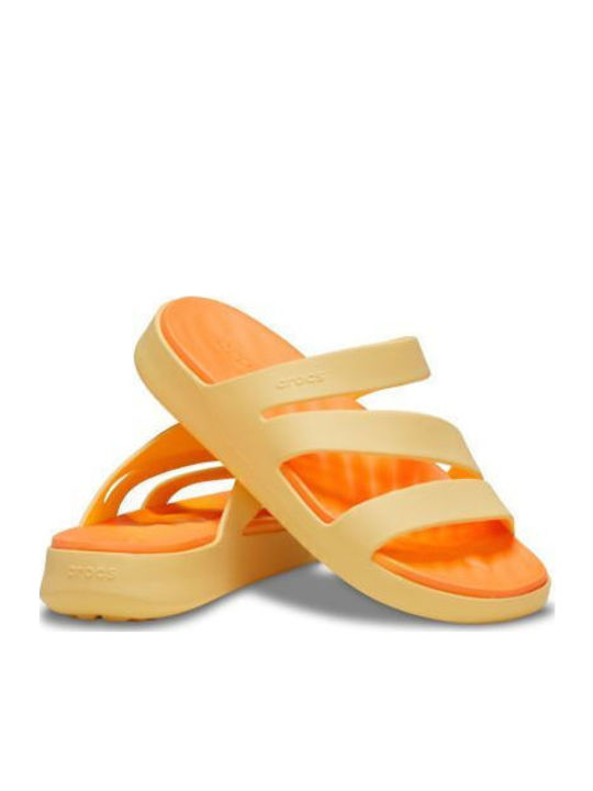 Strappy Flip Flops In Orange Colour