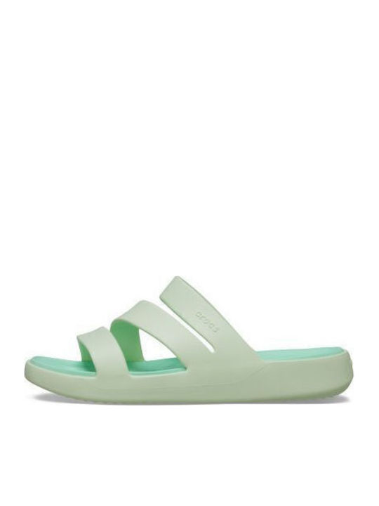 Strappy Flip Flops In Green Colour