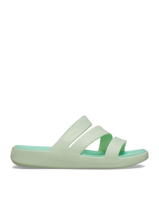 Strappy Flip Flops In Green Colour
