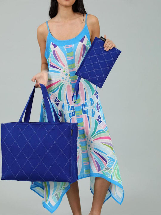 Doca Fabric Beach Bag Blue