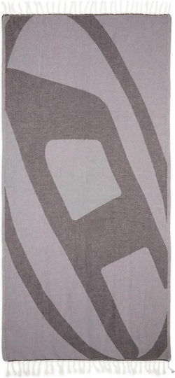 Diesel Beach Towel Cotton Gray with Fringes 180x180cm.