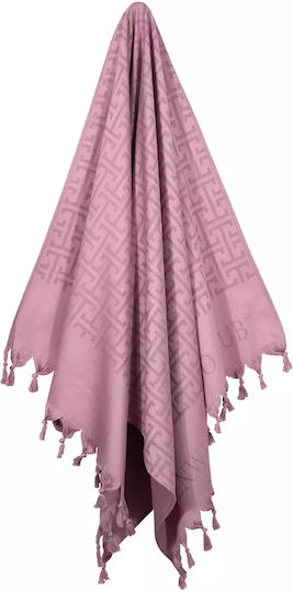 Greenwich Polo Club Beach Towel Pareo Cotton Pink with Fringes 170x90cm