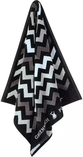 Greenwich Polo Club Strandtuch Baumwolle Schwarz 180x90cm.